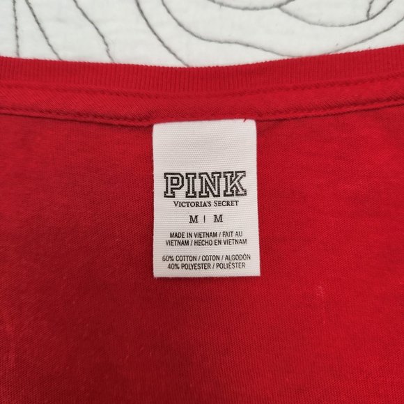 [M] Red/Pink "Love Pink" PINK Victoria's Secret Tee - Picture 7 of 7